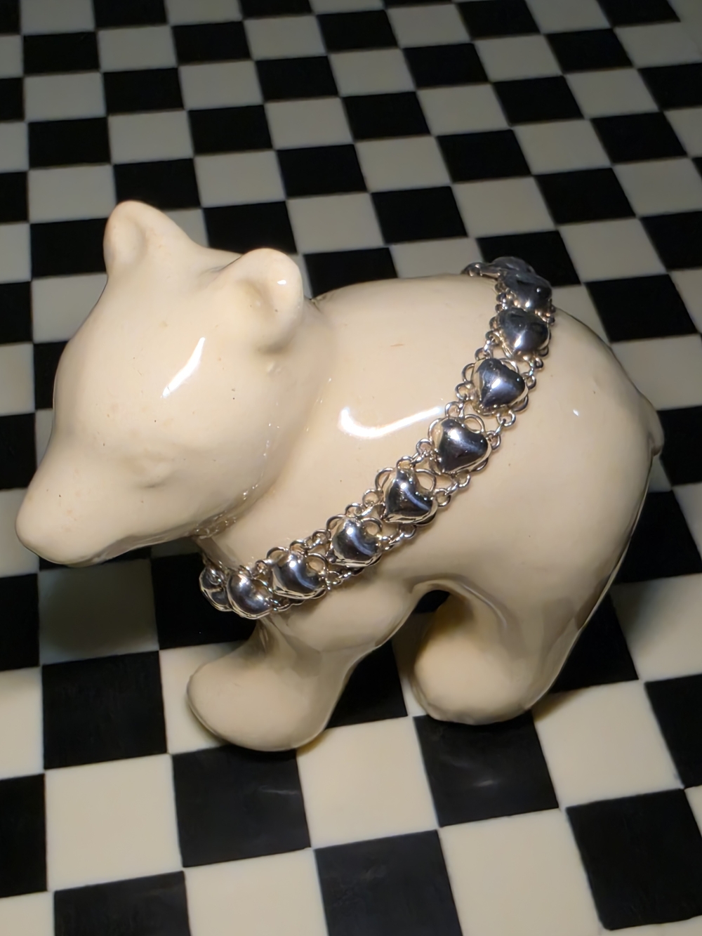 Sterling Silver Heart Link Bracelet